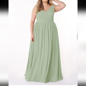 Azazie Strapless Light Green Dress